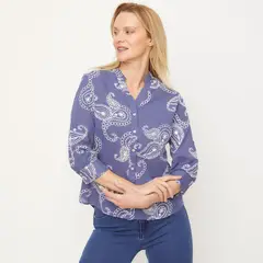 NEWPORT - Blusa Mujer con Bordado Manga larga de Algodón