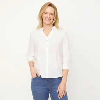 NEWPORT - Blusa Mujer con Bordado Manga larga de Algodón