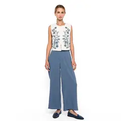 UNIVERSITY CLUB - Pantalón Palazzo Mujer Tiro alto