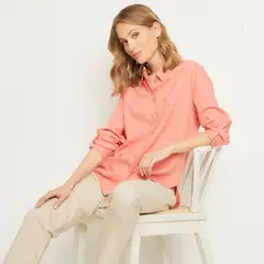 UNIVERSITY CLUB - Camisa Mujer Manga larga Lino