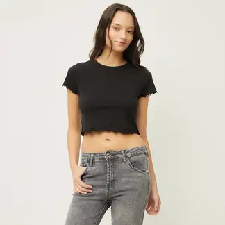 SYBILLA - Blusa Mujer Manga corta de Algodón orgánico