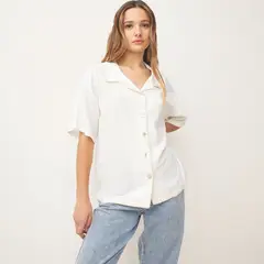 SYBILLA - Camisa Mujer con Bordado Manga corta