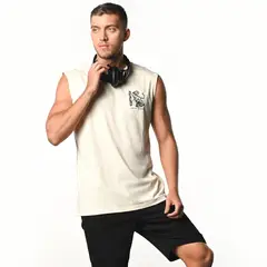 DENIMLAB - Camiseta Hombre Sin mangas Con Estampado de Algodón