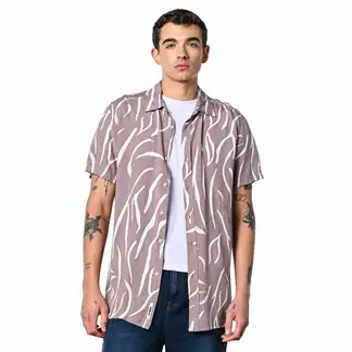 DENIMLAB - Camisa Hombre Con Estampado Manga corta Regular