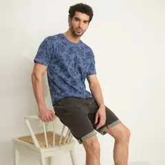 NEWPORT - Camiseta Hombre Manga corta con Estampado de Algodón