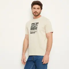 NEWPORT - Camiseta Hombre Manga corta con Estampado de Algodón