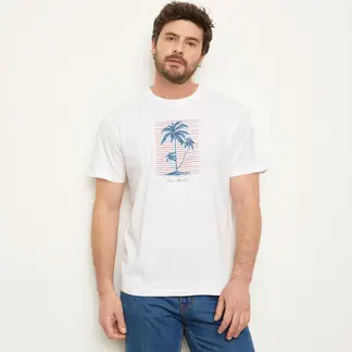 NEWPORT - Camiseta Hombre Manga corta con Estampado de Algodón