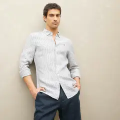 WOLF & HANK - Camisa Hombre Manga larga Slim de Lino