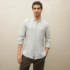 WOLF & HANK - Camisa Hombre Manga larga Slim de Lino