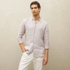 WOLF & HANK - Camisa Hombre Manga larga Slim de Lino