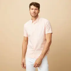 LA MARTINA - Camisa Hombre Manga corta Slim de Algodón