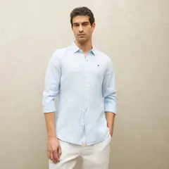 WOLF & HANK - Camisa Hombre Manga larga Slim de Lino