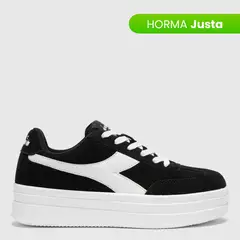 DIADORA - Tenis Mujer Moda Bamplat Negros Horma Justa