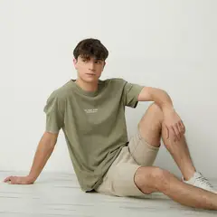 BEARCLIFF - Camiseta Hombre Manga corta Con Estampado de Algodón