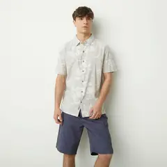 BEARCLIFF - Camisa Hombre Con Estampado Manga corta Regular en Algodón