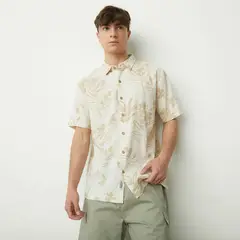 BEARCLIFF - Camisa Hombre Con Estampado Manga corta Regular en Algodón