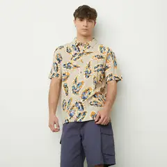 BEARCLIFF - Camisa Hombre Con Estampado Manga corta Regular en Algodón