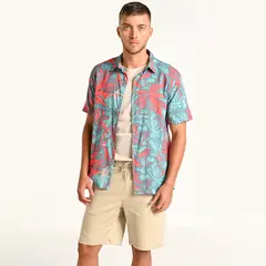 BEARCLIFF - Camisa Hombre Con Estampado Manga corta Regular en Algodón