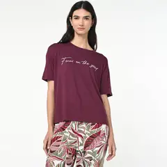 BLU - Camiseta de pijama Mujer Manga corta de Viscosa