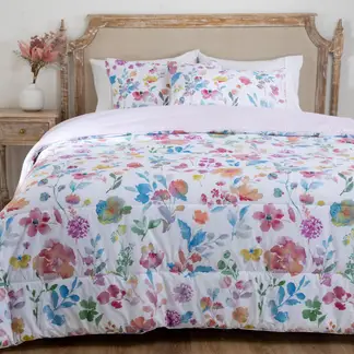 ROBERTA ALLEN - Edredón con exterior en Polialgodón y relleno de 500 GSM Poliéster muy alcolchado Fran. Edredón Estampado para cama Doble, queen, king.