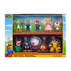 NINTENDO - Mario Bross Figura de acción Set Mario y Amigos, Incluye 10 piezas