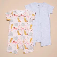 YAMP - Pijamas para Bebé niña Pack de 2 unidades Manga corta de Algodón