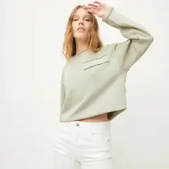 SYBILLA - Saco Mujer de Algodón Crop
