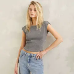 DENIMLAB - Blusa Mujer Brillante Manga corta