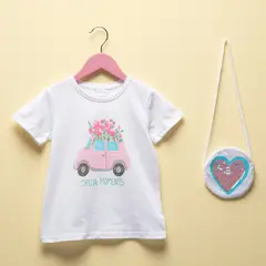 YAMP - Camiseta Niña con Estampado Manga corta Algodón