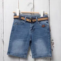 CONIGLIO - Bermuda Niño Denim Con cinturón Algodón
