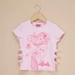 BARBIE - Camiseta Niña con Estampado Manga corta Algodón