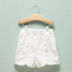 YAMP - Short para Bebé niña con Ojalillo Cintura elásticada de Algodón