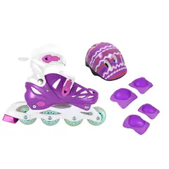 SCOOP - Juegos deportivos Patines: En línea para niña con protecciones Talla M