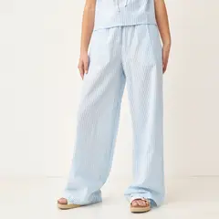 SYBILLA - Pantalón Palazzo Mujer Tiro alto de Algodón