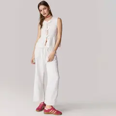 SYBILLA - Pantalon Culotte Mujer Tiro alto