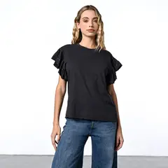 DENIMLAB - Blusa Mujer Manga corta globo de Algodón