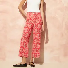 BASEMENT - Pantalón Culotte Mujer Tiro alto con Estampado