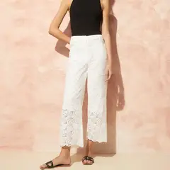 BASEMENT - Pantalón Culotte Mujer Tiro medio con Bordado