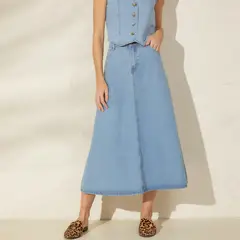 BASEMENT - Falda Midi Mujer de Algodón