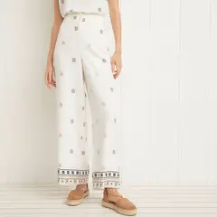 UNIVERSITY CLUB - Pantalón Wide leg Mujer Tiro alto con Estampado