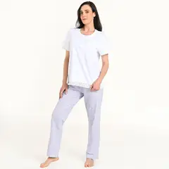 SOUTHLAND - Pijama completa con pantalón Mujer Manga corta de Algodón