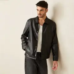 BASEMENT - Chaqueta Efecto cuero Hombre