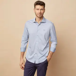 LA MARTINA - Camisa Hombre Manga larga Slim de Algodón