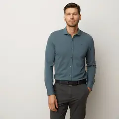 WOLF & HANK - Camisa Hombre Manga larga Slim de Algodón