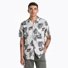 BEARCLIFF - Camisa Hombre de Rayas Manga corta de Algodón