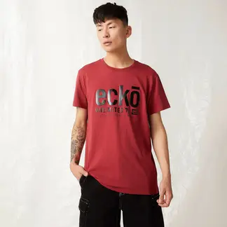 ECKO - Camiseta Hombre Manga corta con Logo de Algodón