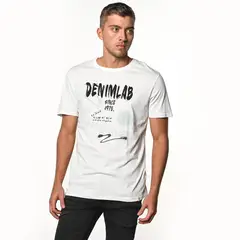 DENIMLAB - Camiseta Hombre Manga corta con Logo de Algodón