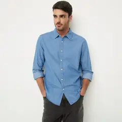 BASEMENT - Camisa de jean Hombre Manga larga de Algodón