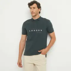 UNIVERSITY CLUB - Camiseta polo Hombre Manga corta con Estampado de Algodón