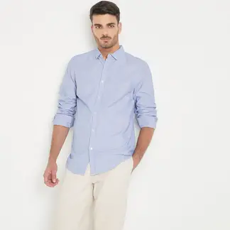 BASEMENT - Camisa Hombre Manga larga de Algodón